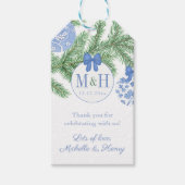 モノグラムエレガントクリスマス結婚式の引き出物ラベル ギフトタグ (正面)