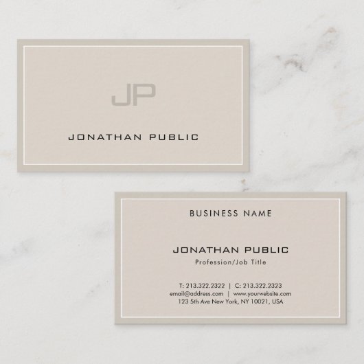 モノグラムエレガントクリーンプロフェッショナルモダントレンディー 名刺 (正面/裏面)