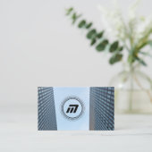 モノグラムエレガントクリーン構造建物 名刺 (スタンド正面)