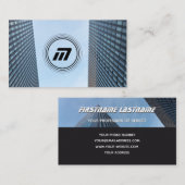 モノグラムエレガントクリーン構造建物 名刺 (正面/裏面)