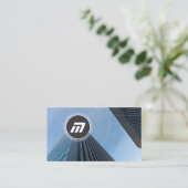 モノグラムエレガントクリーン構造建物 名刺 (スタンド正面)