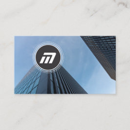 モノグラムエレガントクリーン構造建物 名刺