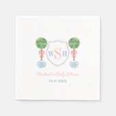 モノグラムエレガントクレストガールベビーシャワーパーティー スタンダードカクテルナプキン (正面)