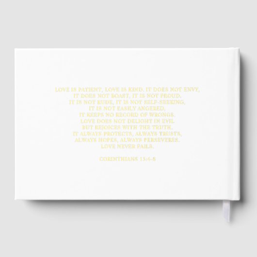 モノグラムエレガントクレスト白と金ゴールド結婚ズ ゲストブック (裏面)