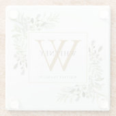 モノグラムエレガントグモダンレネリー金ゴールド ガラスコースター (裏面)