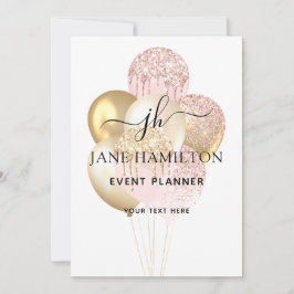 モノグラムエレガントグリッターバルーンの発表 招待状