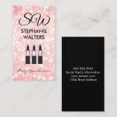 モノグラムエレガントグリッター（ピンク）グラマー口紅 名刺 (正面/裏面)