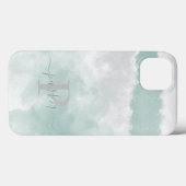 モノグラムエレガントグリーンウォーター色 Case-Mate iPhoneケース (裏面 (横))