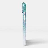 モノグラムエレガントグリーングリッターグラデーション名 iPhoneケース (左側面)