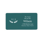 モノグラムエレガントグリーンジュエルトーン差出人住所 ラベル (正面)