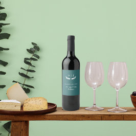 モノグラムエレガントグリーンジュエルトーン ワインラベル