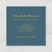 モノグラムエレガントグリーンブループロフェッショナル スクエア名刺 (裏面)