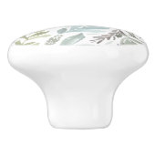 モノグラムエレガントグリーンブルーボタニカルウォーター色 セラミックノブ (側面)