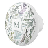 モノグラムエレガントグリーンブルーボタニカルウォーター色 セラミックノブ (右)