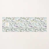 モノグラムエレガントグリーンボタニカルウォーター色 ヨガマット (正面(横))