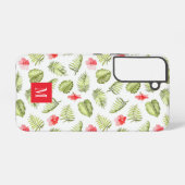 モノグラムエレガントグリーンボタニカルパーム葉 SAMSUNG GALAXYケース (裏面横)