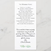 モノグラムエレガントグリーンリー結婚式 プログラム (裏面)