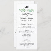 モノグラムエレガントグリーンリー結婚式 プログラム (正面/裏面)