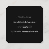 モノグラムエレガントグレイグリッター スクエア名刺 (裏面)