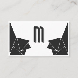 モノグラムエレガントグレー黒三角形モザイクタイル 名刺