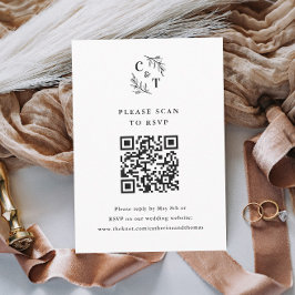 モノグラムエレガントグ離れリー結婚のQRコード 出欠カード
