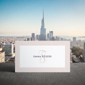 モノグラムエレガントココナッツクリームフレームビジネスカード 名刺