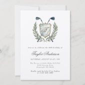 モノグラムエレガントゴルフクレストバースデーパーティーゴルフ 招待状 (正面)