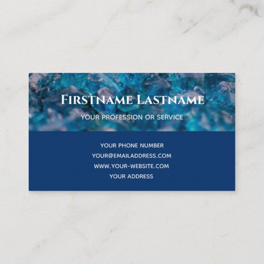 モノグラムエレガントサファイアツートーンブルー結晶b 名刺 (裏面)