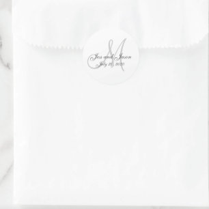 モノグラムエレガントサンキュー結婚式の引き出物 ラウンドシール