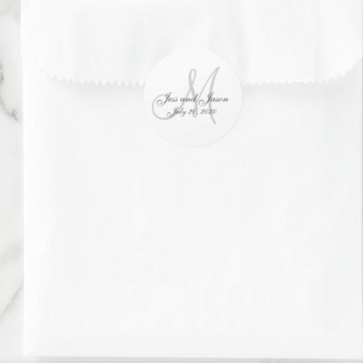 モノグラムエレガントサンキュー結婚式の引き出物 ラウンドシール