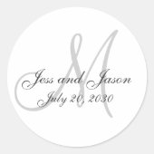 モノグラムエレガントサンキュー結婚式の引き出物 ラウンドシール (正面)