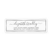 モノグラムエレガントシグネチャーの黒いア縁どドレス ラベル (正面)