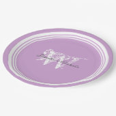 モノグラムエレガントシックなメイヴアンドホワイト結婚ズ ペーパープレート (アングル)