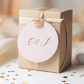 モノグラムエレガントシックな赤面ピンク結婚ズ ラウンドシール