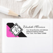 モノグラムエレガントシックカスタムブラックアンドホットピンク ラベル (インサイチュ)