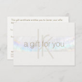 モノグラムエレガントシモダンェルギフト証明書 サンキューカード (正面/裏面)