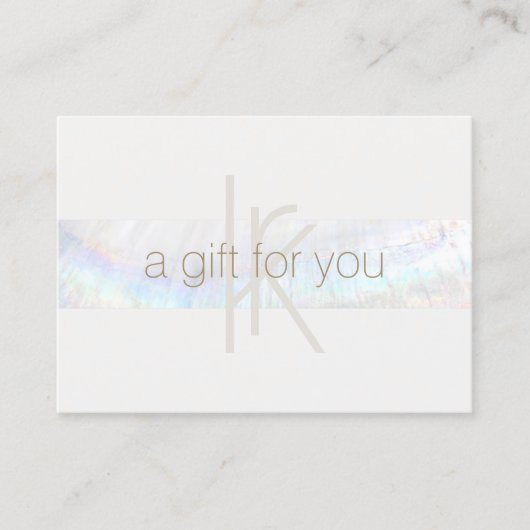 モノグラムエレガントシモダンェルギフト証明書 名刺 (正面)