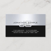 モノグラムエレガントシルバーモダンデザイントレンディー 名刺 (正面)