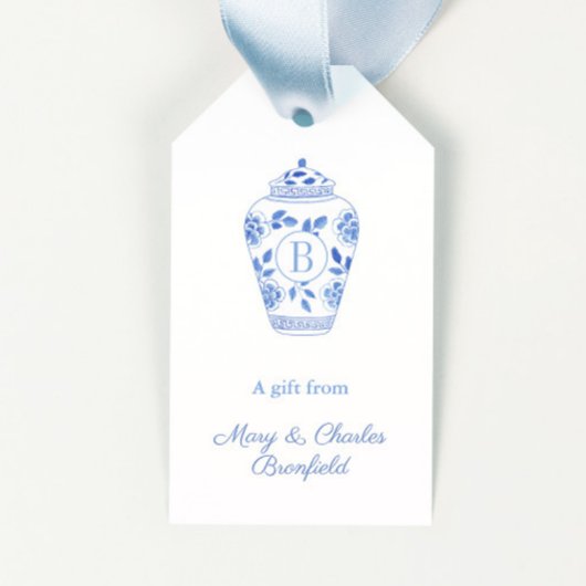 モノグラムエレガントジンジャージャールホステス ギフトタグ