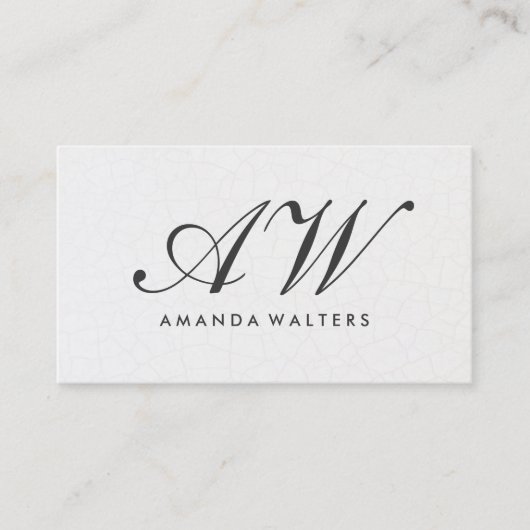 モノグラムエレガントスクリプコンテンポラリートの背景 名刺 (正面)