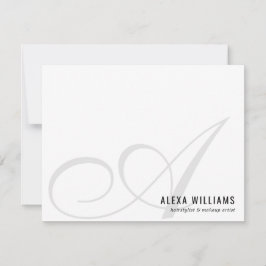 モノグラムエレガントスクリプトイニシャルシンプル事業 ノートカード