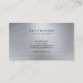 モノグラムエレガントスクリプトシルバーメタルシャインテクスチャ 名刺 (裏面)