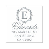 モノグラムエレガントスクリプトファミリ名差出人住所 セルフインキングスタンプ (デザイン)