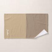 モノグラムエレガントスクリプトブラウンとベージュ色 バスタオルセット (ハンドタオル)