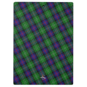 モノグラムエレガントスクリプト名サザーランドタータンチェック クリップボード (裏面)