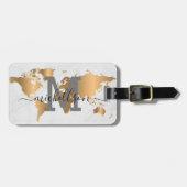 モノグラムエレガントスクリプト名スタイリッシュLu ラゲッジタグ (正面横)