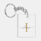 モノグラムエレガントスクリプト名モダン キーホルダー (正面左)