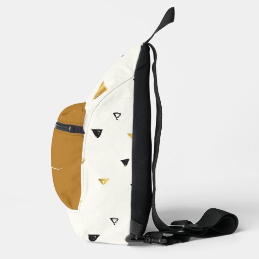 モノグラムエレガントスクリプト抽象芸術パターカスタムン スリングバッグ (右)