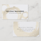 モノグラムエレガントスクリプト文字付きブラシストローク 名刺 (正面/裏面)