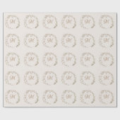 モノグラムエレガントスクリプト結婚リース ラッピングペーパー (フラット)